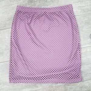 Purple fishnet mesh skirt